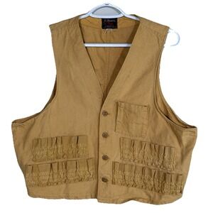 Vintage JC Higgins Hunting Vest M Tan Shooting 1950s Sears Duck Canvas Sportsman